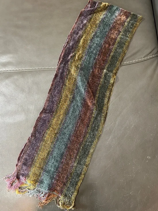 Multicolored Knit Scarf 60x9” - Picture 4 of 4